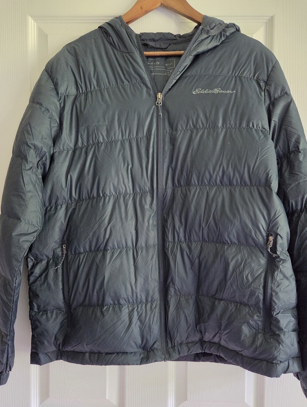 Eddie Bauer CirrusLite Hooded Down Puffer Jacket Gray XL